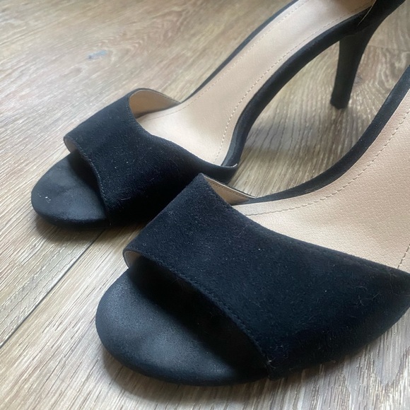 EUC H&M Faux Suede Closed Ankle & Peep Toe Strapy 3" Heel Size 9.5 - Picture 4 of 8